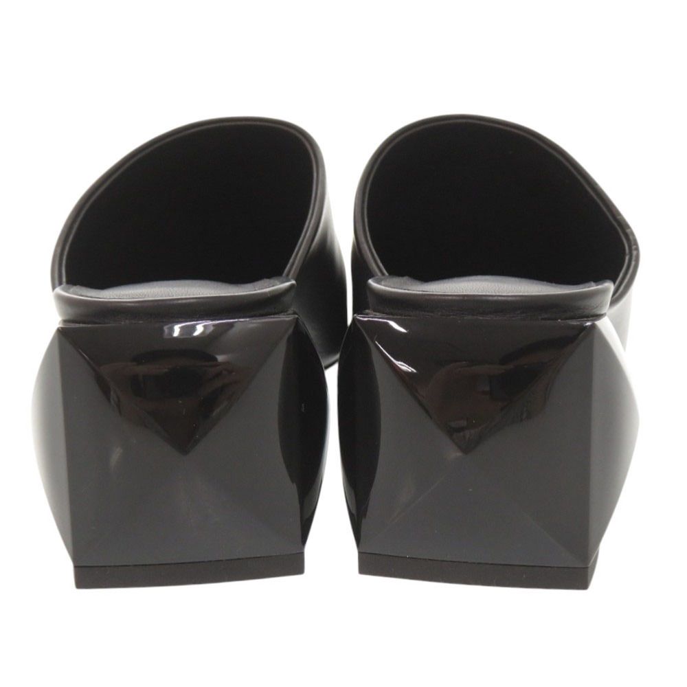Hermes Christie 38 Leather Black Sandals — view 3