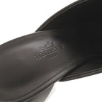 Hermes Christie 38 Leather Black Sandals — view 8