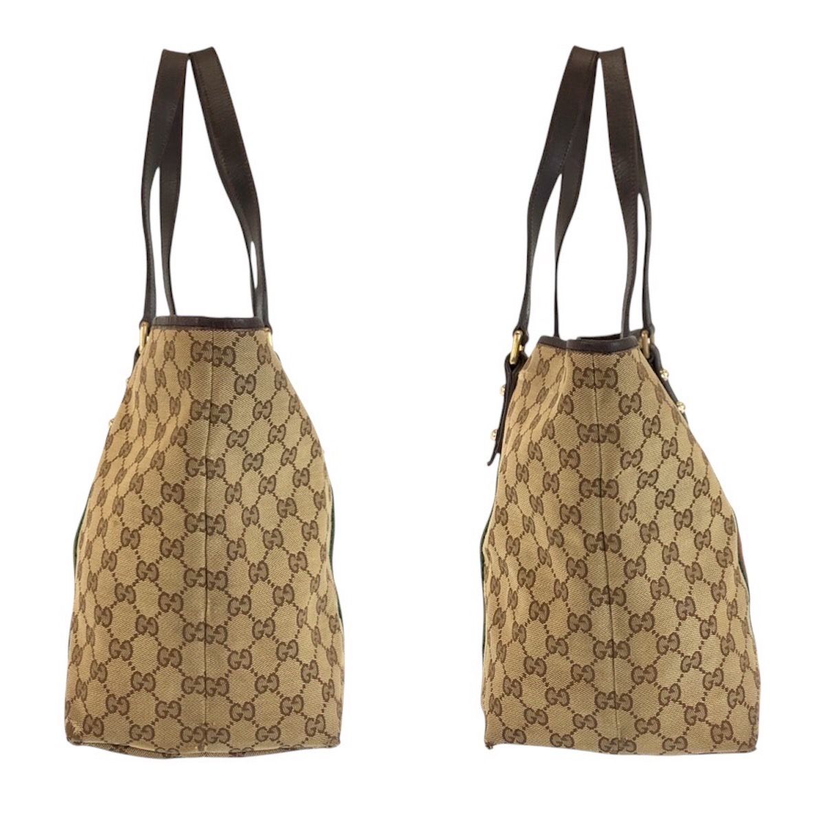 Gucci Sherry Line Beige Brown Gold GG Canvas Tote Shoulder — view 8