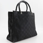 Gucci GG Tote Bamboo Nylon Canvas Black Handbag — view 3