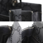 Gucci GG Tote Bamboo Nylon Canvas Black Handbag — view 8