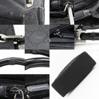 Gucci GG Tote Bamboo Nylon Canvas Black Handbag — view 9