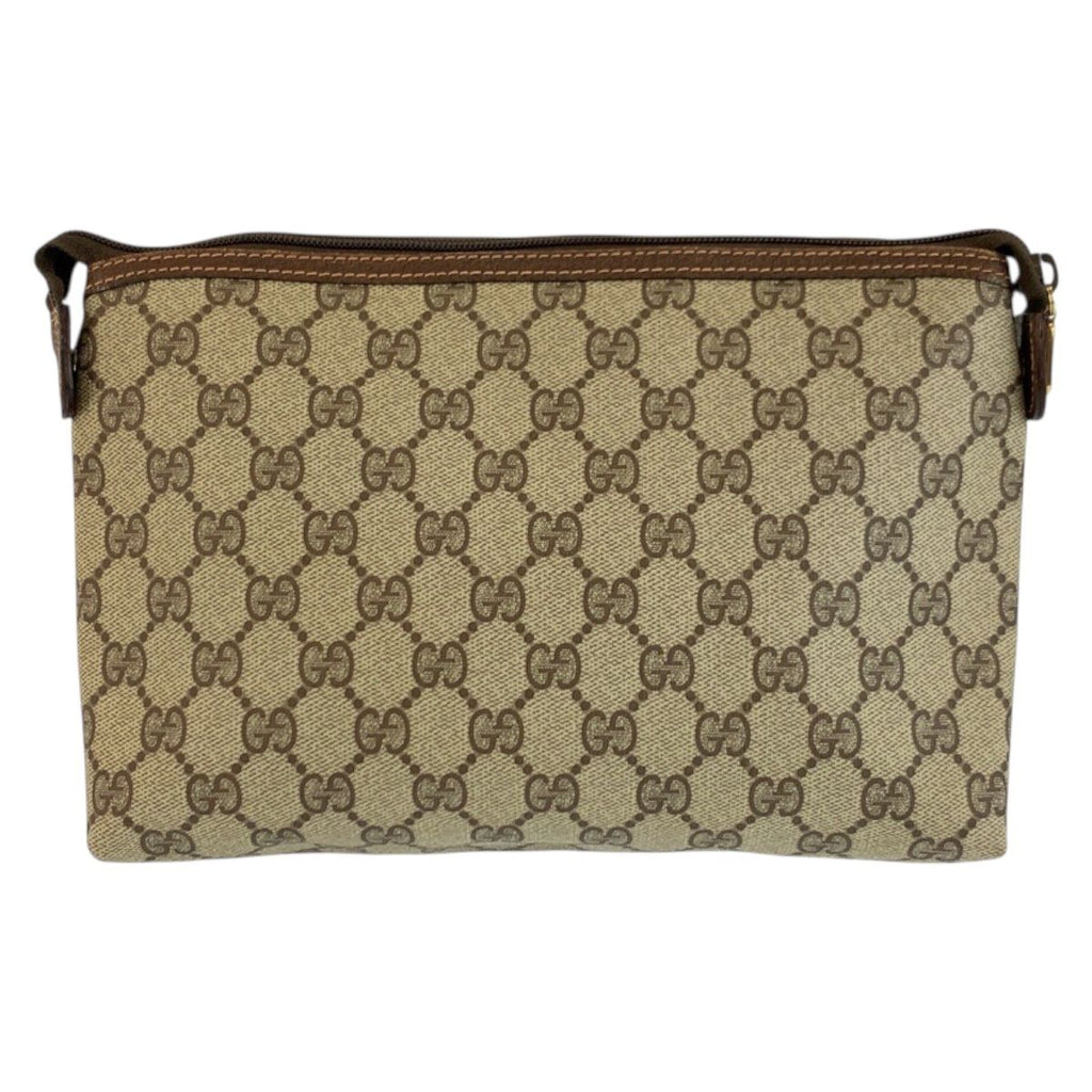 Gucci Vintage Beige Brown GG Supreme Canvas 156 01 045 Clutch Pouch — view 2