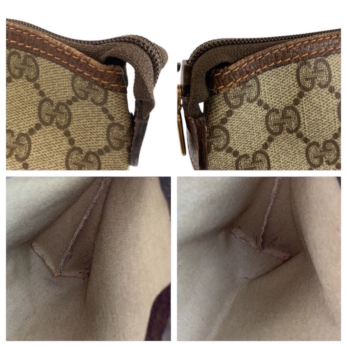 Gucci Vintage Beige Brown GG Supreme Canvas 156 01 045 Clutch Pouch — view 6