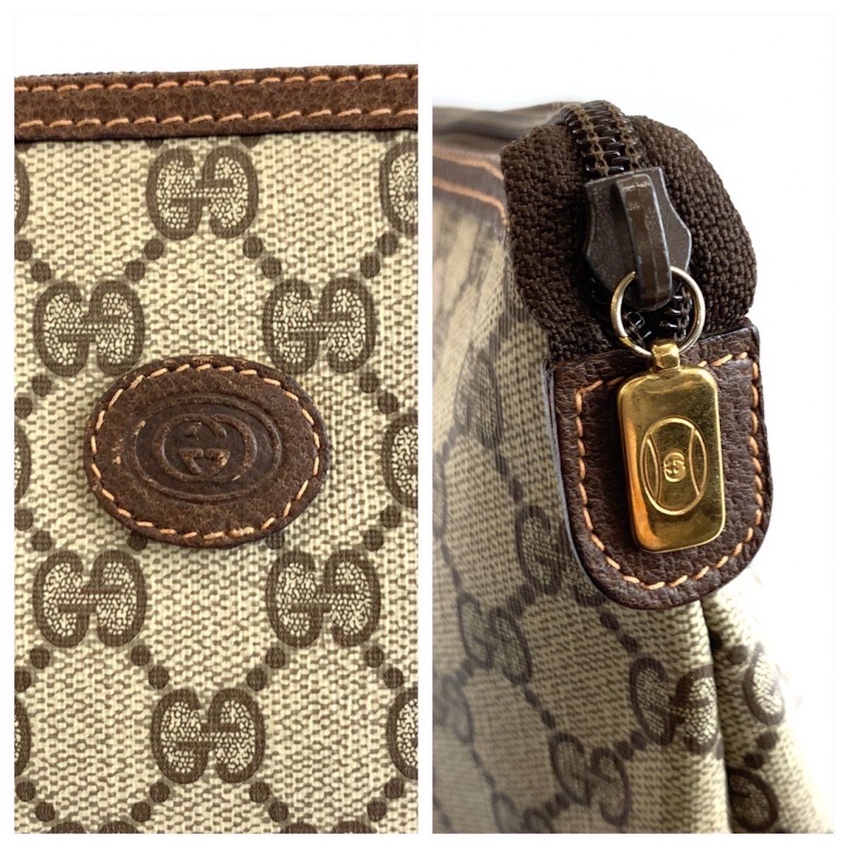 Gucci Vintage Beige Brown GG Supreme Canvas 156 01 045 Clutch Pouch — view 4