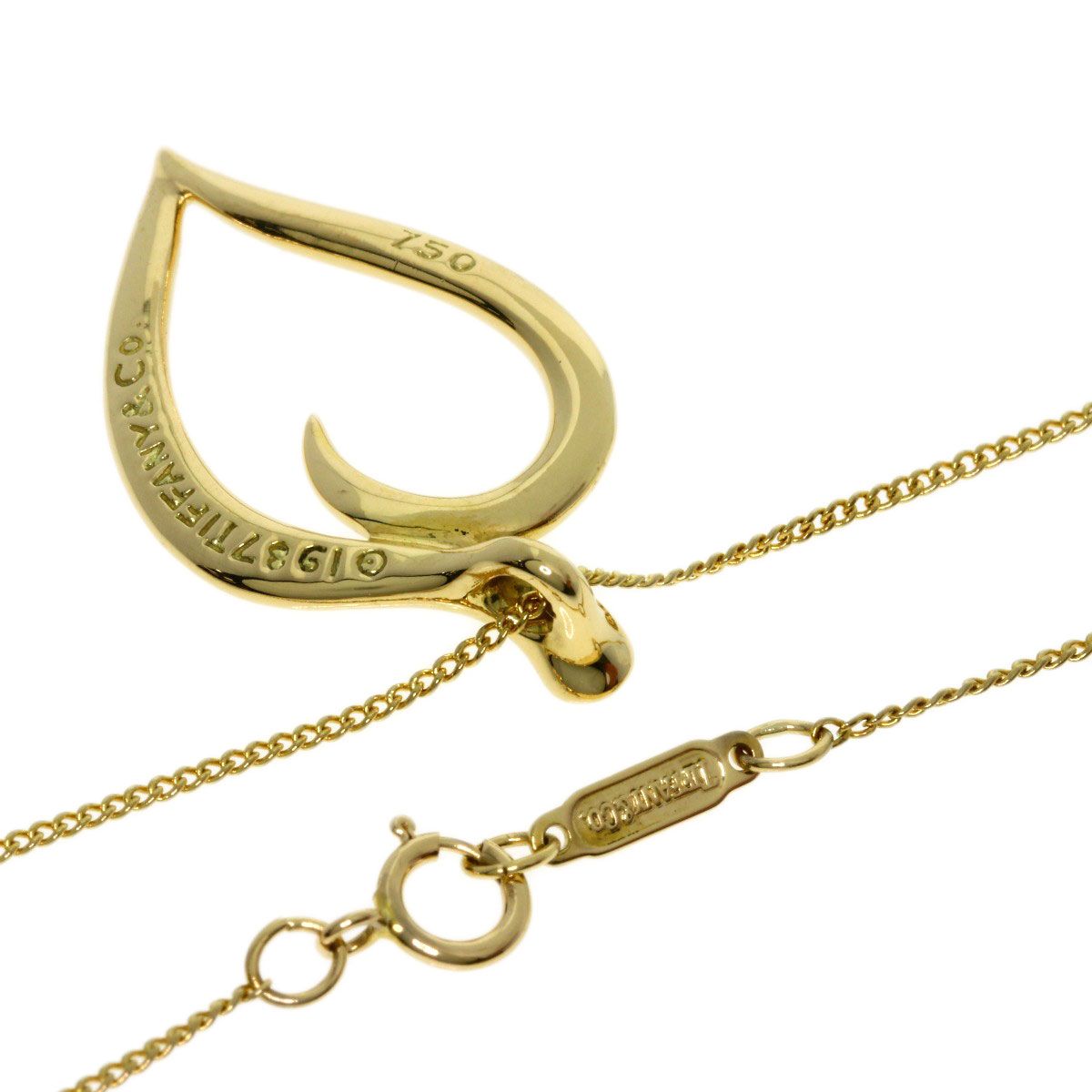 Tiffany & Co Leaf Heart Necklace 18k Yellow Gold — view 2