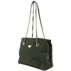 Prada Chain Tote Shoulder Nylon Khaki — view 2