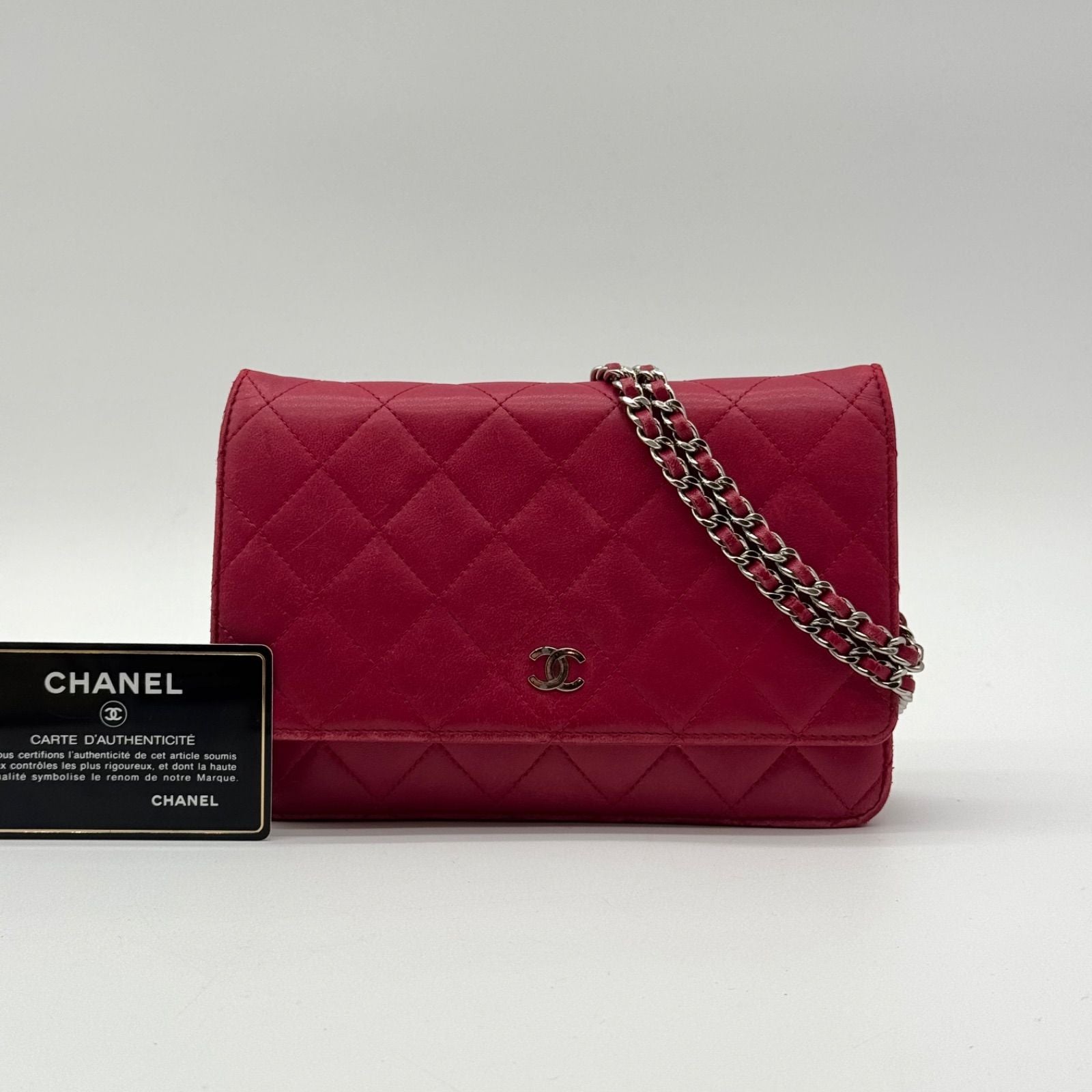Chanel First Come Served Chain Wallet Lambskin Quilted CC Logo Shoulder