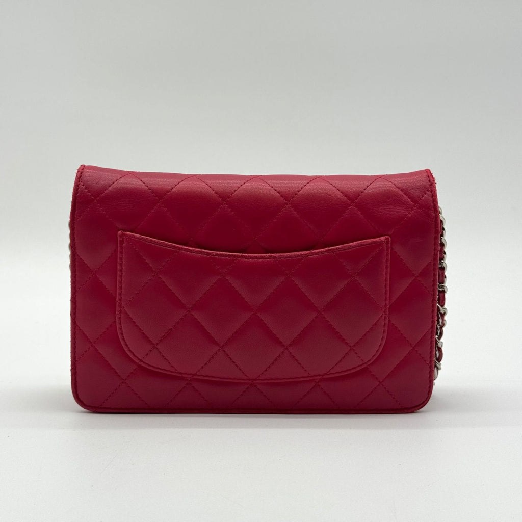 Chanel First Come Served Chain Wallet Lambskin Quilted CC Logo Shoulder — view 2