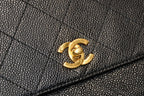 Chanel Wild Stitch Handbag Top Handle Lambskin Black Gold — view 4