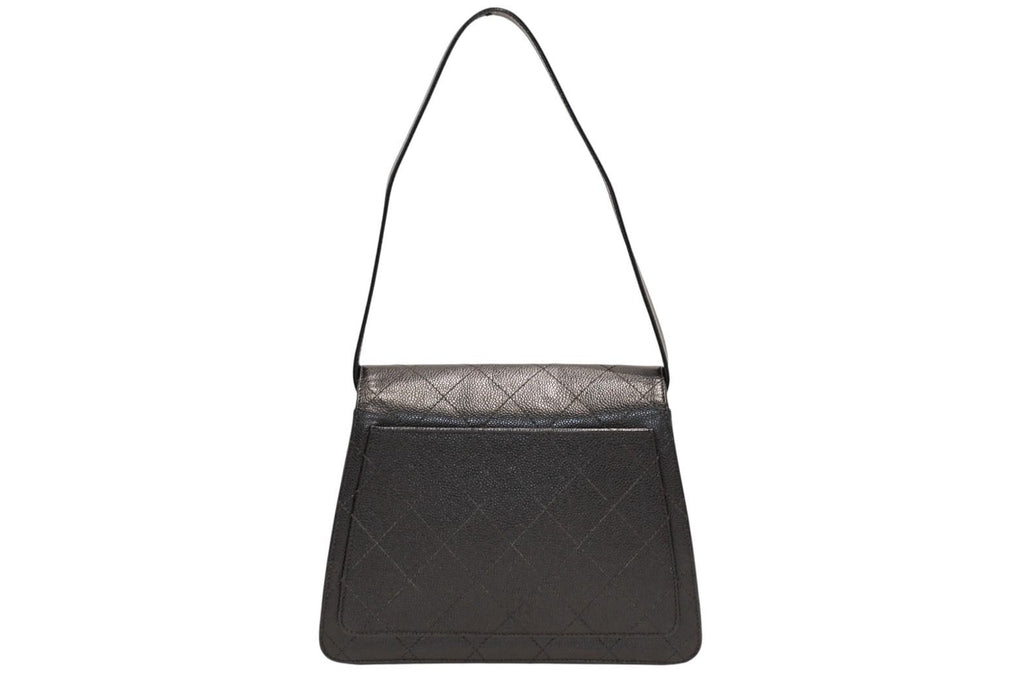 Chanel Wild Stitch Handbag Top Handle Lambskin Black Gold — view 2