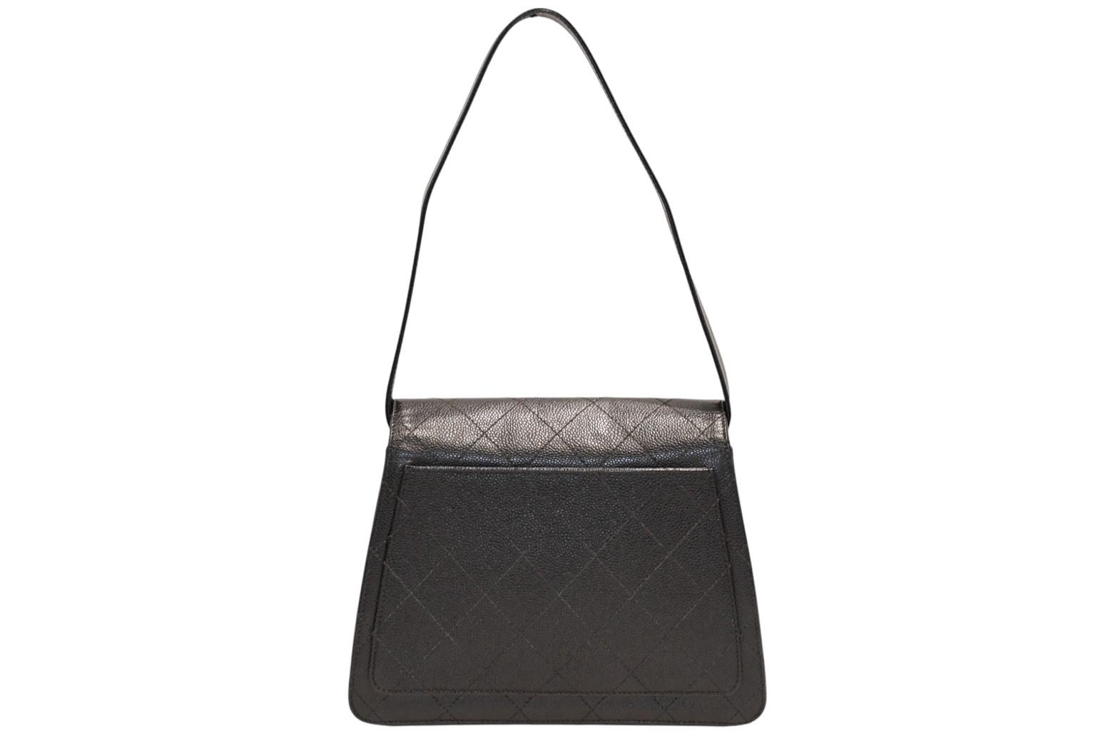 Chanel Wild Stitch Handbag Top Handle Lambskin Black Gold — view 2