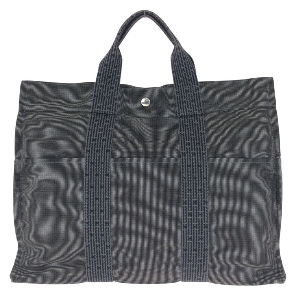 Hermes Her Line Gray Silver Polyamide Polyester Tote