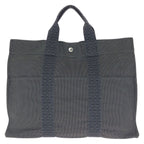Hermes Her Line Gray Silver Polyamide Polyester Tote