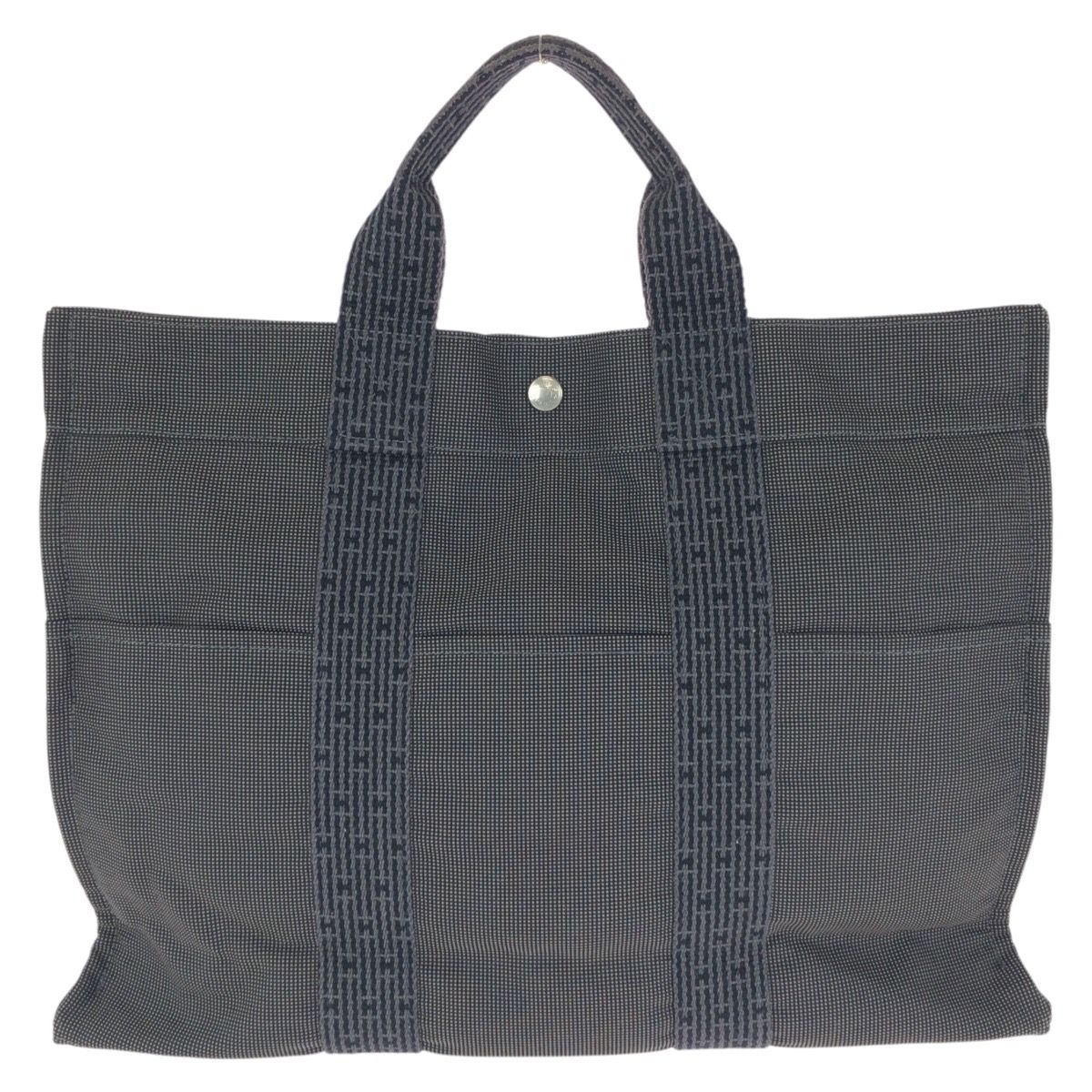 Hermes Her Line Gray Silver Polyamide Polyester Tote — view 2