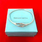 Tiffany & Co Vintage Double Loop Bangle 925 Sterling Silver Bracelet