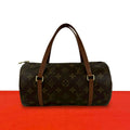 Louis Vuitton Vintage Papillon 25 Monogram Leather Mini Boston Bag Brown