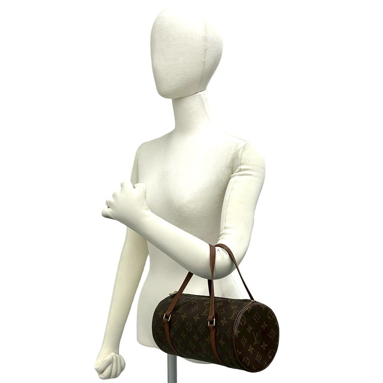 Louis Vuitton Vintage Papillon 25 Monogram Leather Mini Boston Bag Brown — view 2