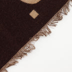Gucci GG Jacquard Wool Silk Beige Scarf — view 4