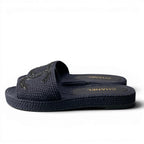 Chanel Cruise Line CC Logo Flat Sandals 39 Black — view 3