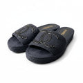 Chanel Cruise Line CC Logo Flat Sandals 39 Black