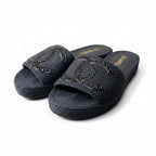 Chanel Cruise Line CC Logo Flat Sandals 39 Black