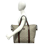 Gucci Vintage Sherry Line GG Logo Leather Tote Boston Bag Brown — view 2
