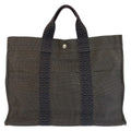 Hermes Her Line Gray Silver Polyamide Polyester Tote