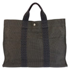 Hermes Her Line Gray Silver Polyamide Polyester Tote