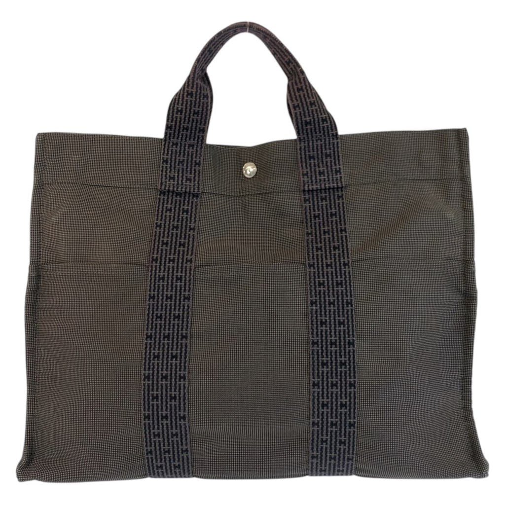 Hermes Her Line Gray Silver Polyamide Polyester Tote — view 2