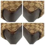 Gucci Brown Beige Gold GG Canvas Leather Shoulder — view 4