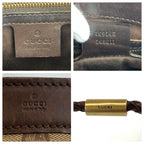 Gucci Brown Beige Gold GG Canvas Leather Shoulder — view 3