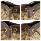 Gucci Brown Beige Gold GG Canvas Leather Shoulder — view 5