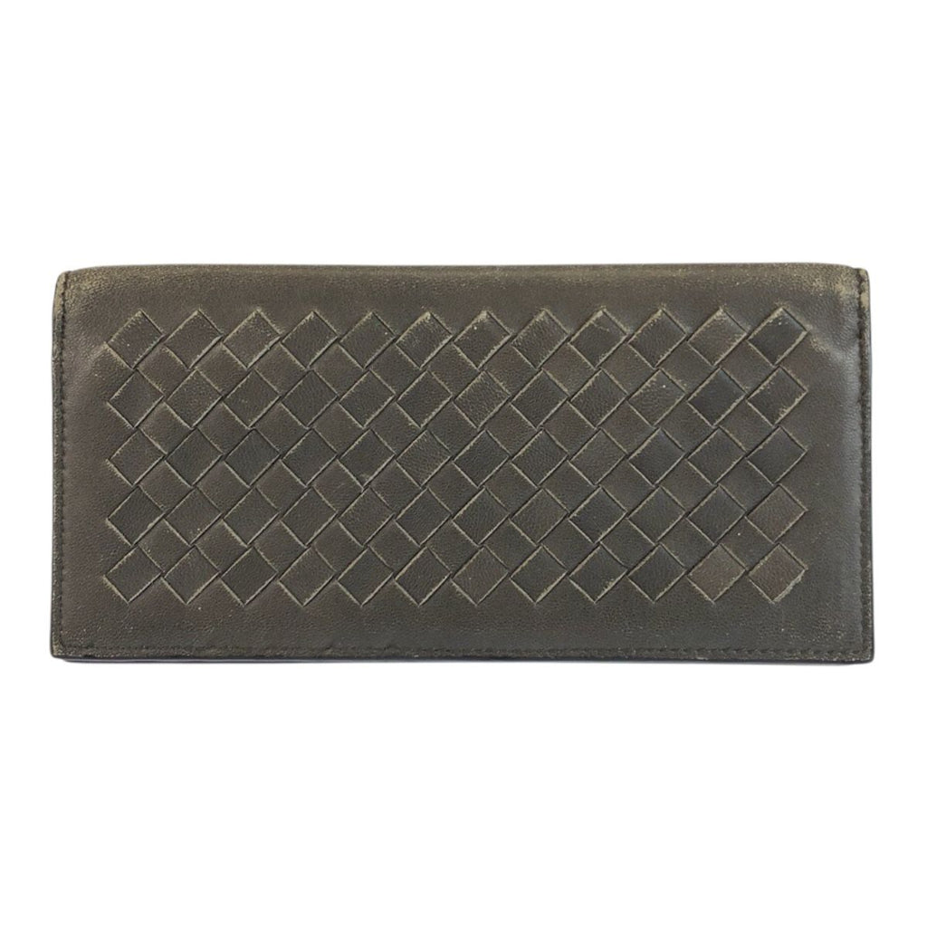 Bottega Veneta Intrecciato Gray Leather Wallet Billfold