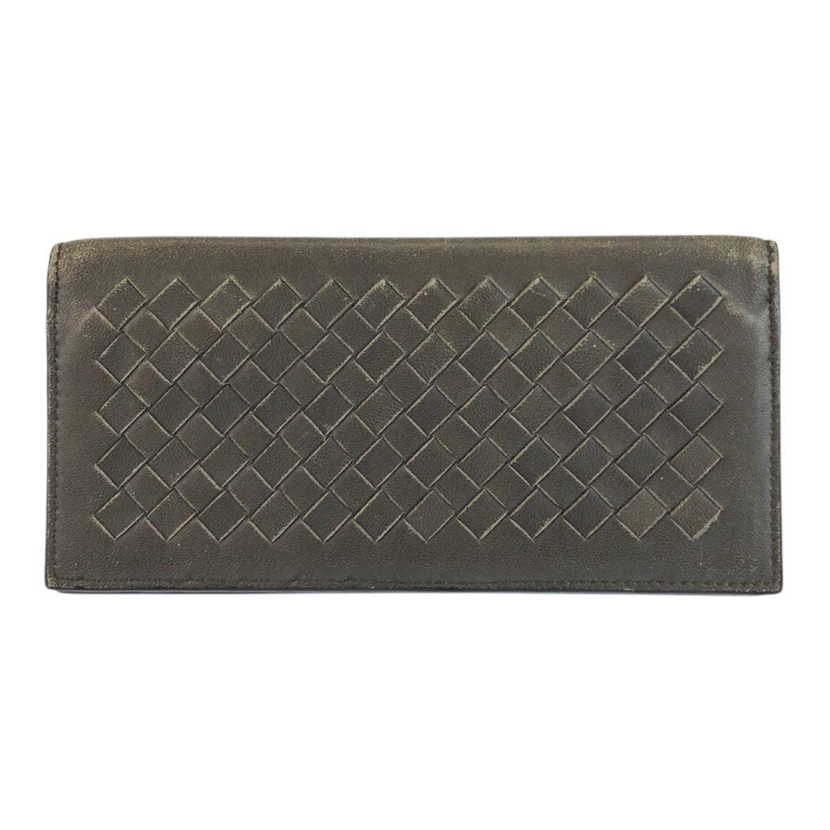 Bottega Veneta Intrecciato Gray Leather Wallet Billfold