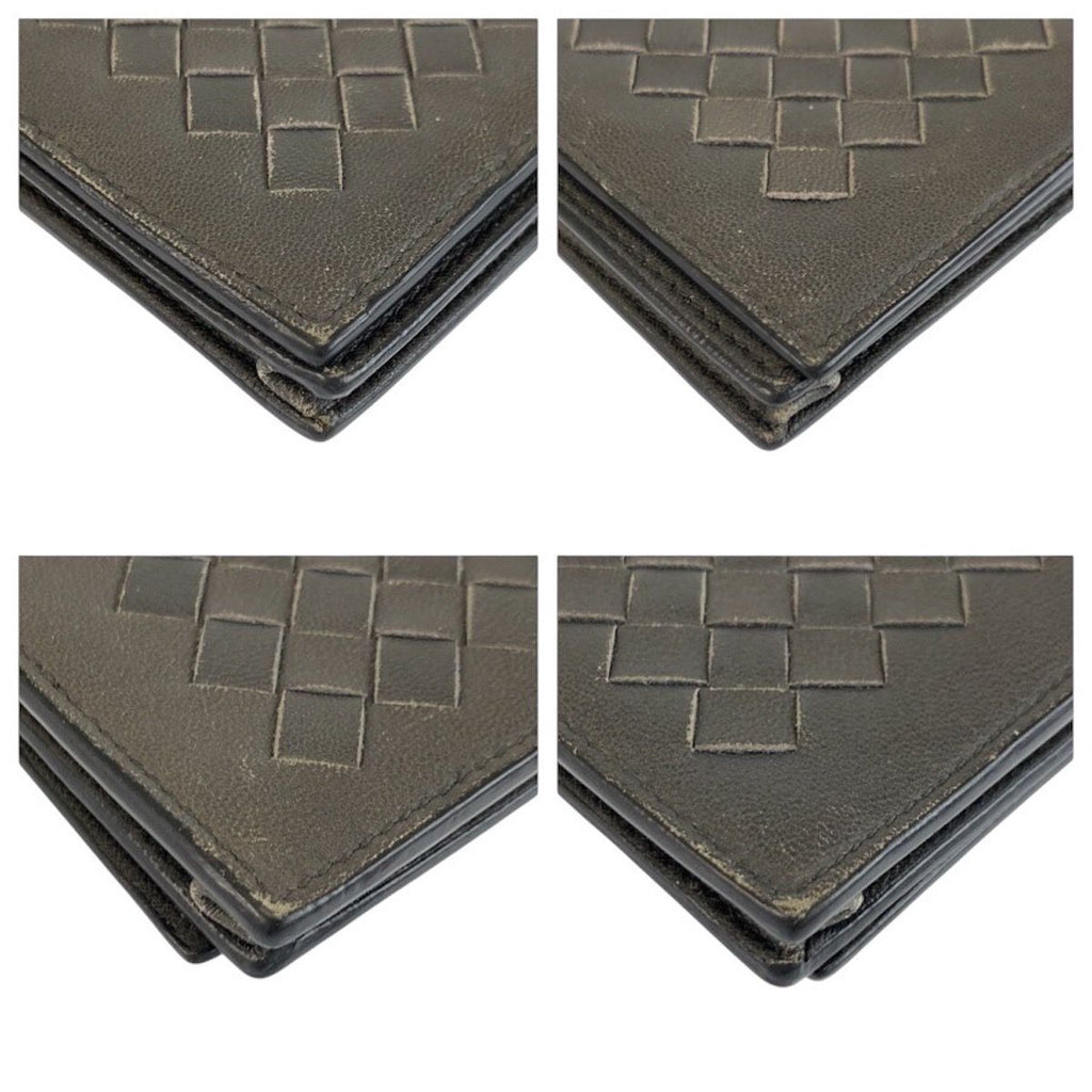 Bottega Veneta Intrecciato Gray Leather Wallet Billfold — view 7