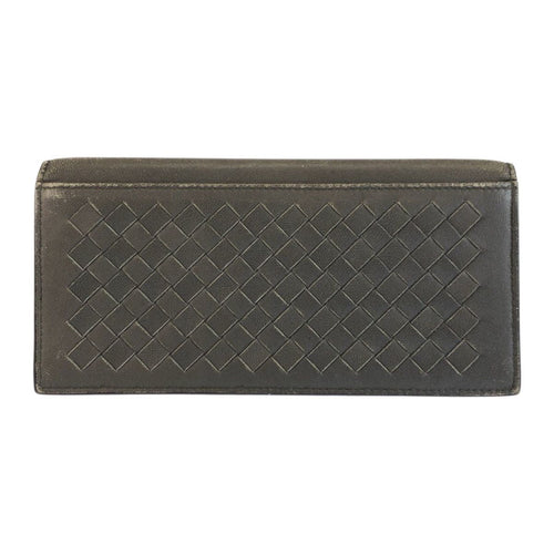 Bottega Veneta Intrecciato Gray Leather Wallet Billfold — view 2