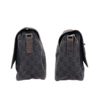 Gucci Dark Brown Silver GG Canvas Leather Shoulder — view 8