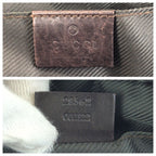 Gucci Dark Brown Silver GG Canvas Leather Shoulder — view 4