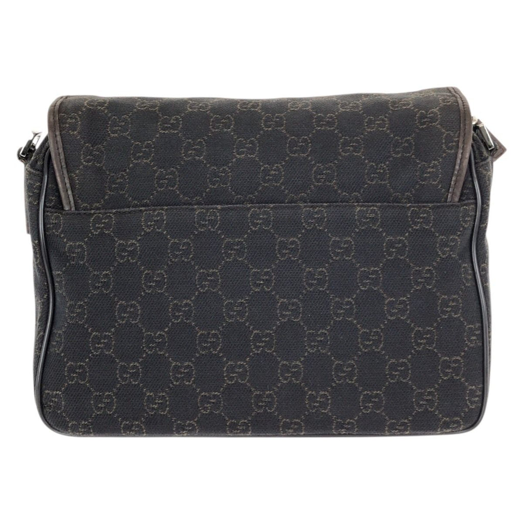 Gucci Dark Brown Silver GG Canvas Leather Shoulder — view 2