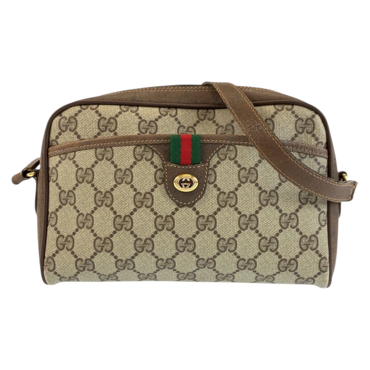 Gucci Vintage Sherry Line Beige GG Supreme Canvas 116 02 089 Shoulder