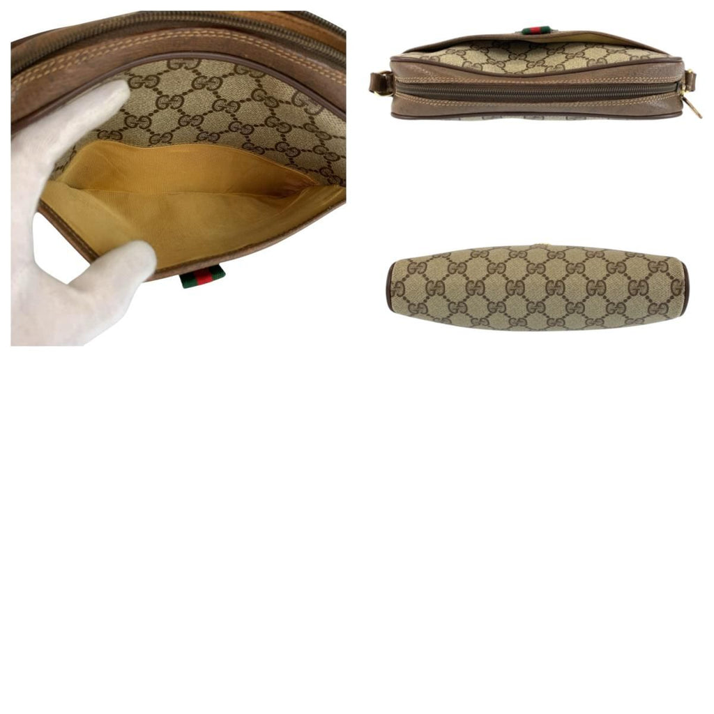 Gucci Vintage Sherry Line Beige GG Supreme Canvas 116 02 089 Shoulder — view 9