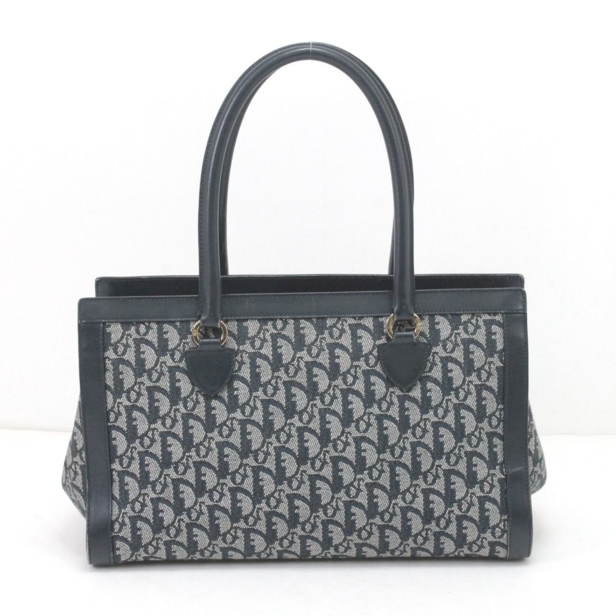 Dior Handbag Trotter Canvas Leather Vintage BO B Navy — view 3