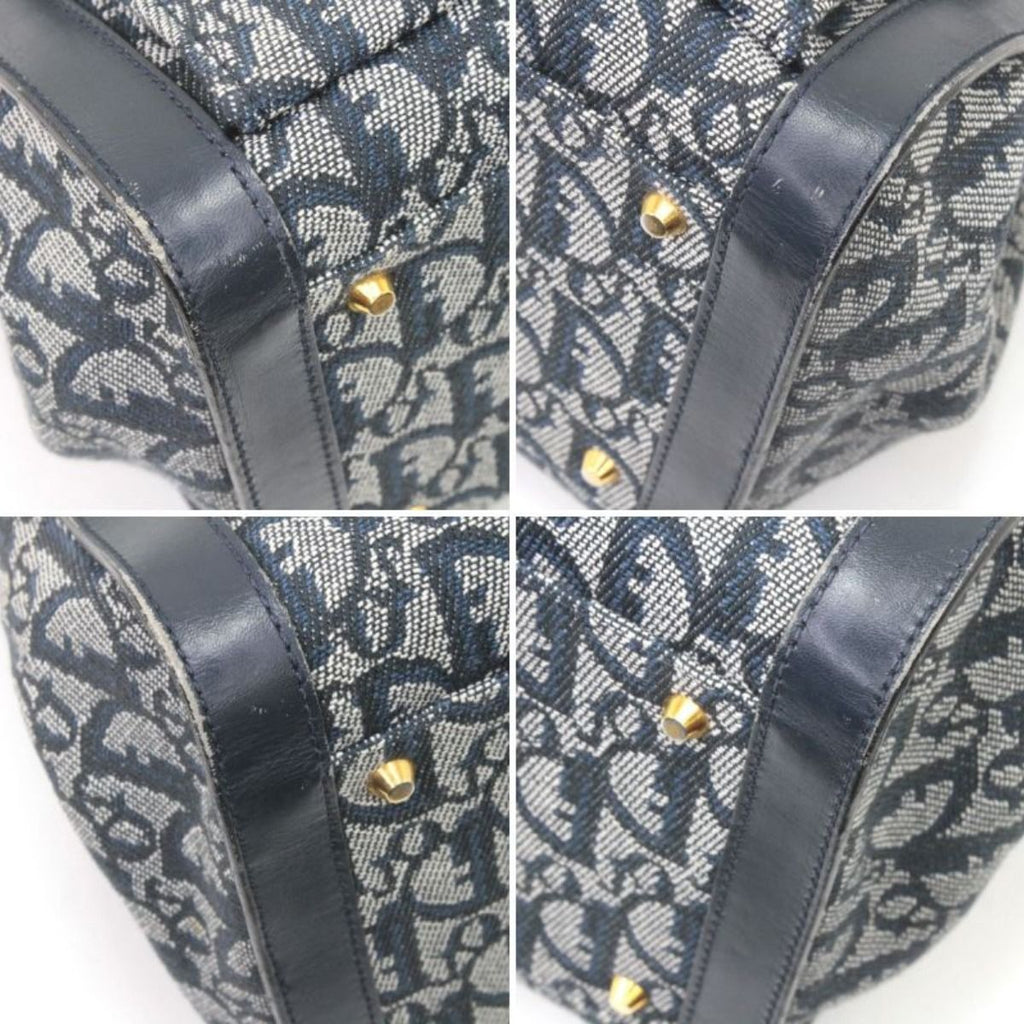 Dior Handbag Trotter Canvas Leather Vintage BO B Navy — view 4