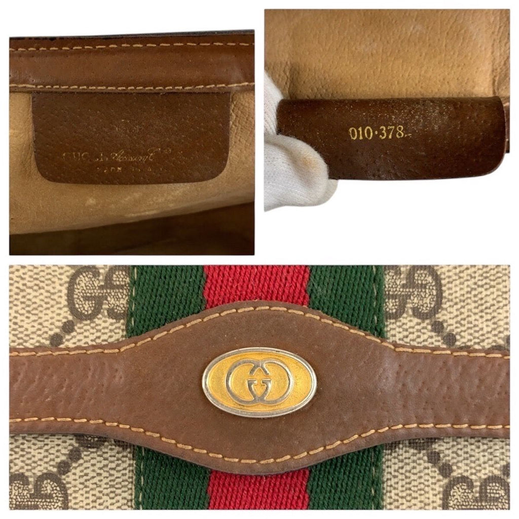 Gucci Vintage Sherry Line Beige GG Supreme Canvas 010 378 Clutch — view 3