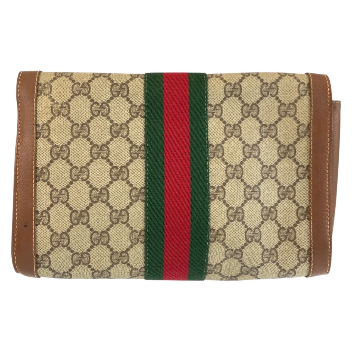 Gucci Vintage Sherry Line Beige GG Supreme Canvas 010 378 Clutch — view 2