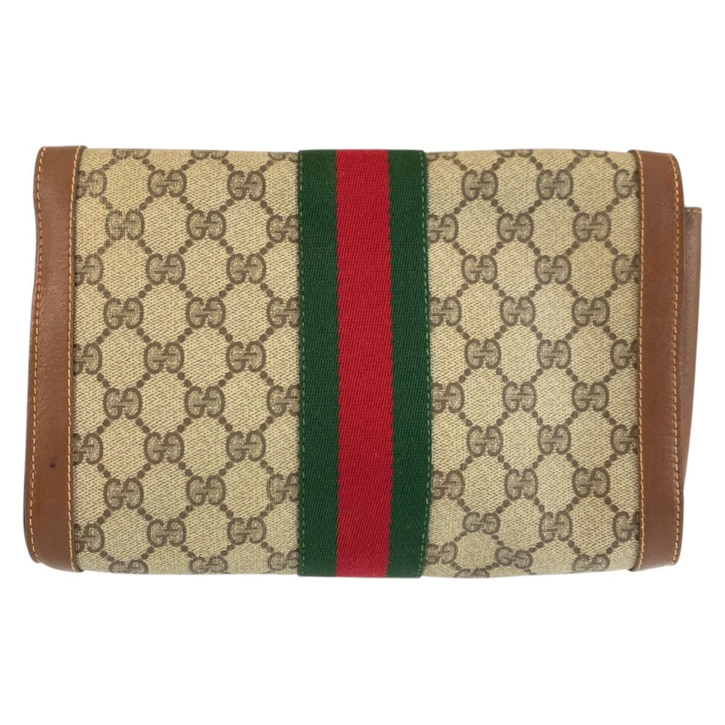 Gucci Vintage Sherry Line Beige GG Supreme Canvas 010 378 Clutch — view 2