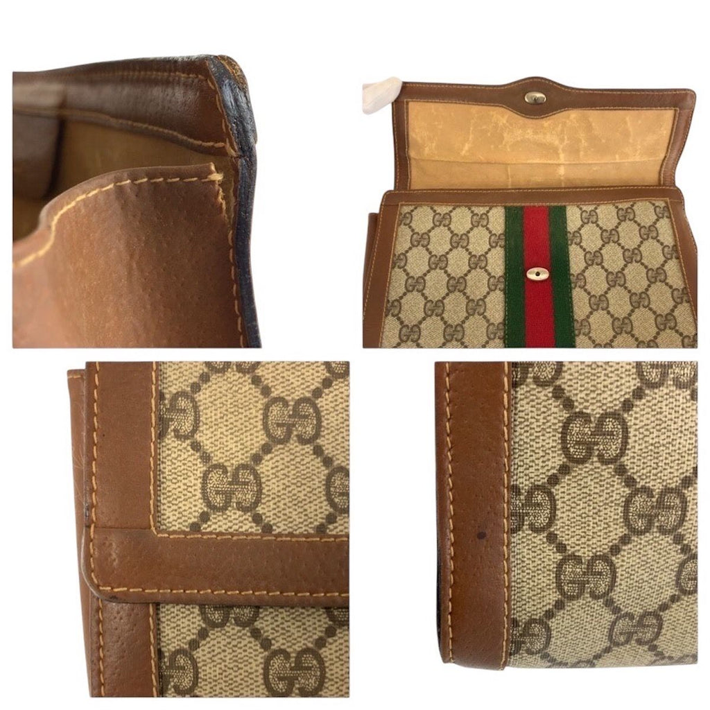 Gucci Vintage Sherry Line Beige GG Supreme Canvas 010 378 Clutch — view 5