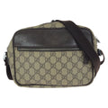 Gucci Beige Brown Silver GG Supreme Canvas Leather Shoulder