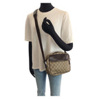 Gucci Beige Brown Silver GG Supreme Canvas Leather Shoulder — view 7